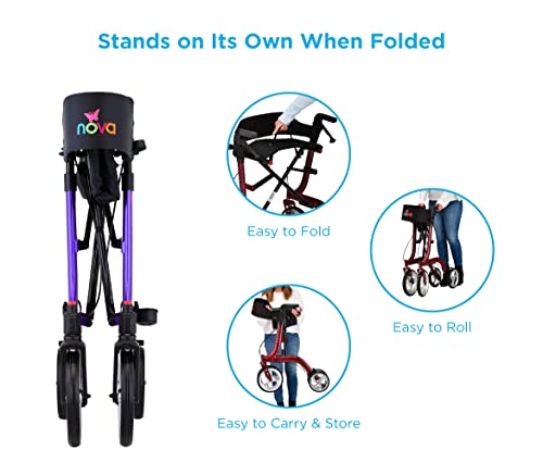 Red Rollator Walker with 10" & 8" Wheels Q87734