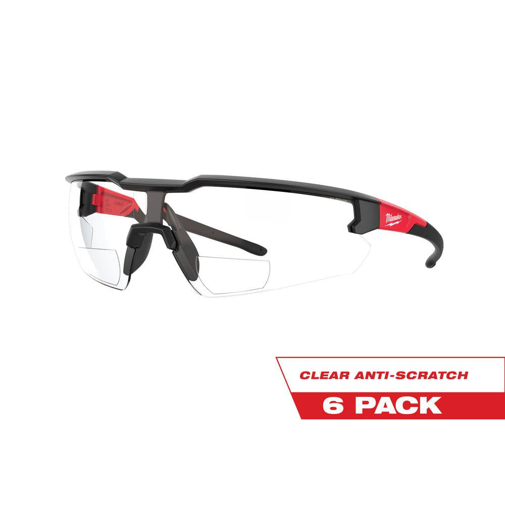 Bifocal Safety Glasses +1.50 Clear Anti-Scratch 6-Pack T722