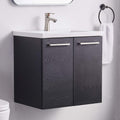 Brown 24” Wall-Mounted Bathroom Vanity with Ceramic Sink X60644