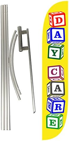 Child Care and Camp Themed Feather Flag Set with Poles & Ground Spike M13965