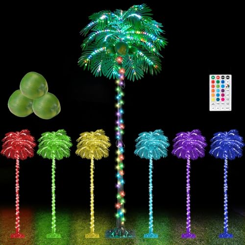 6FT 400 LED Lighted Palm Tree with Coconuts Artificial Palm Tree H4045