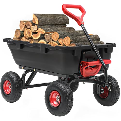 Heavy Duty Garden Dump Cart with 10" Pneumatic Tires X117