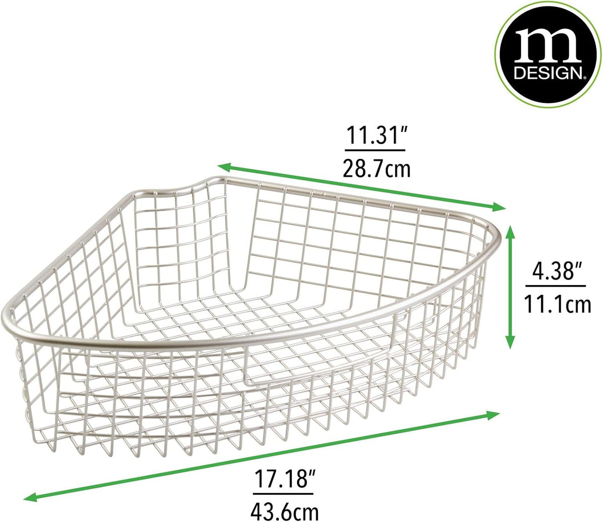 Metal Lazy Susan Storage Organizer Basket with Front Handle - 4 Pack I950570