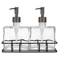Glass Soap and Lotion Dispenser Set with Metal Stand D535995