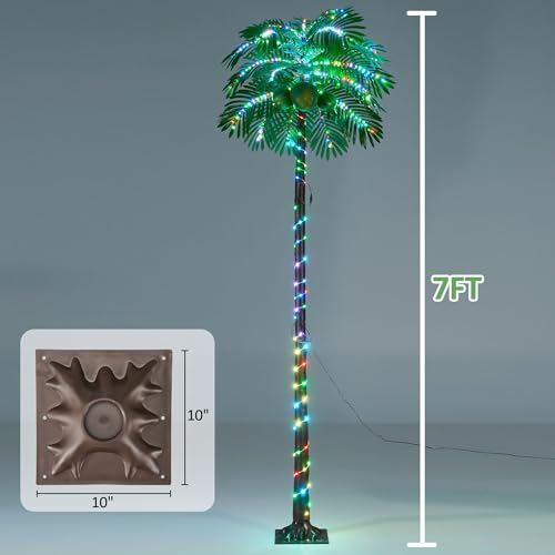 6FT 400 LED Lighted Palm Tree with Coconuts Artificial Palm Tree H4045