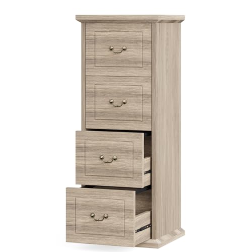 Walnut 4-Drawer Vertical File Cabinet F13895