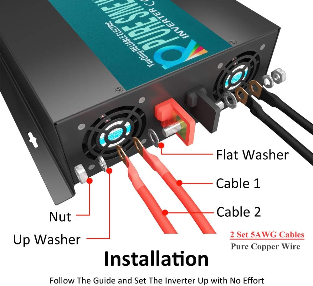 2500W Pure Sine Wave Power Inverter 24V DC to 120V AC Z438019