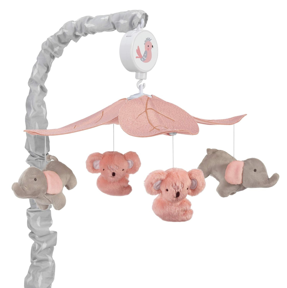 Pink Gray Koala Elephant Musical Baby Crib Mobile L6824