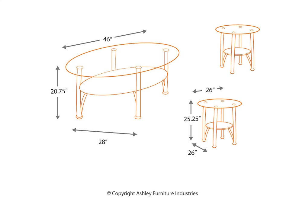 Chrome Finish Occasional Table Set of 3 S82482