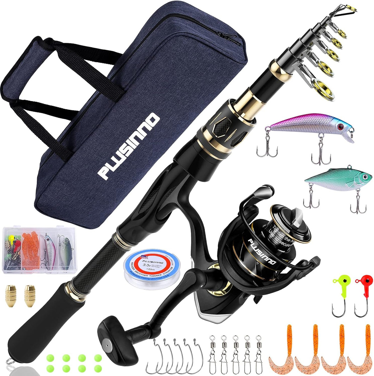 Telescopic Carbon Fiber Fishing Rod and Reel Combo Set C69706