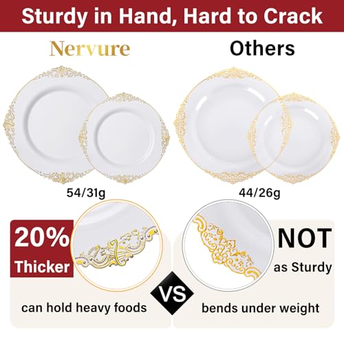 350PCS Gold Plastic Dinnerware Set Y80671