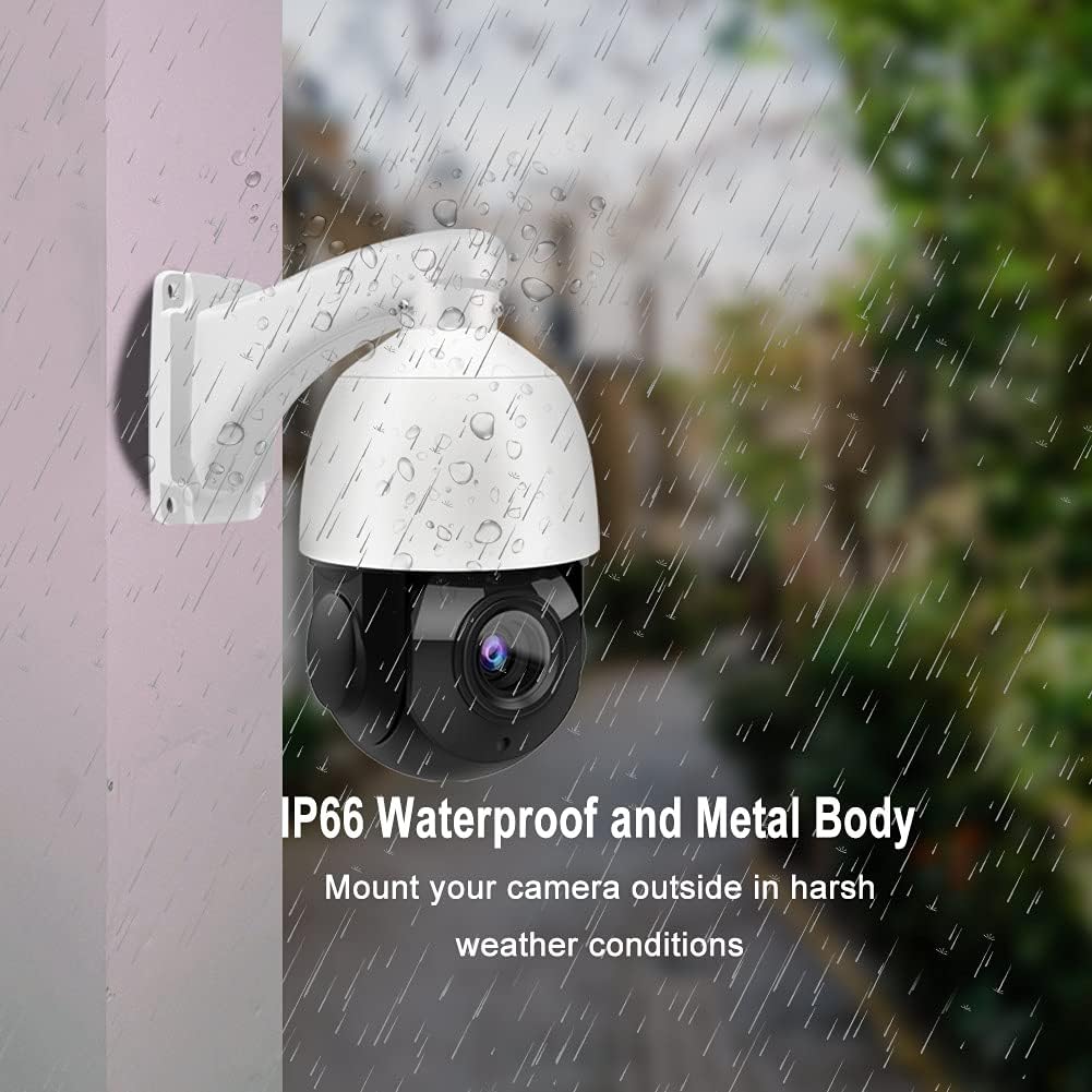 8MP PTZ PoE IP Camera 18x Optical Zoom 165ft IR Night Vision IP66 J136716