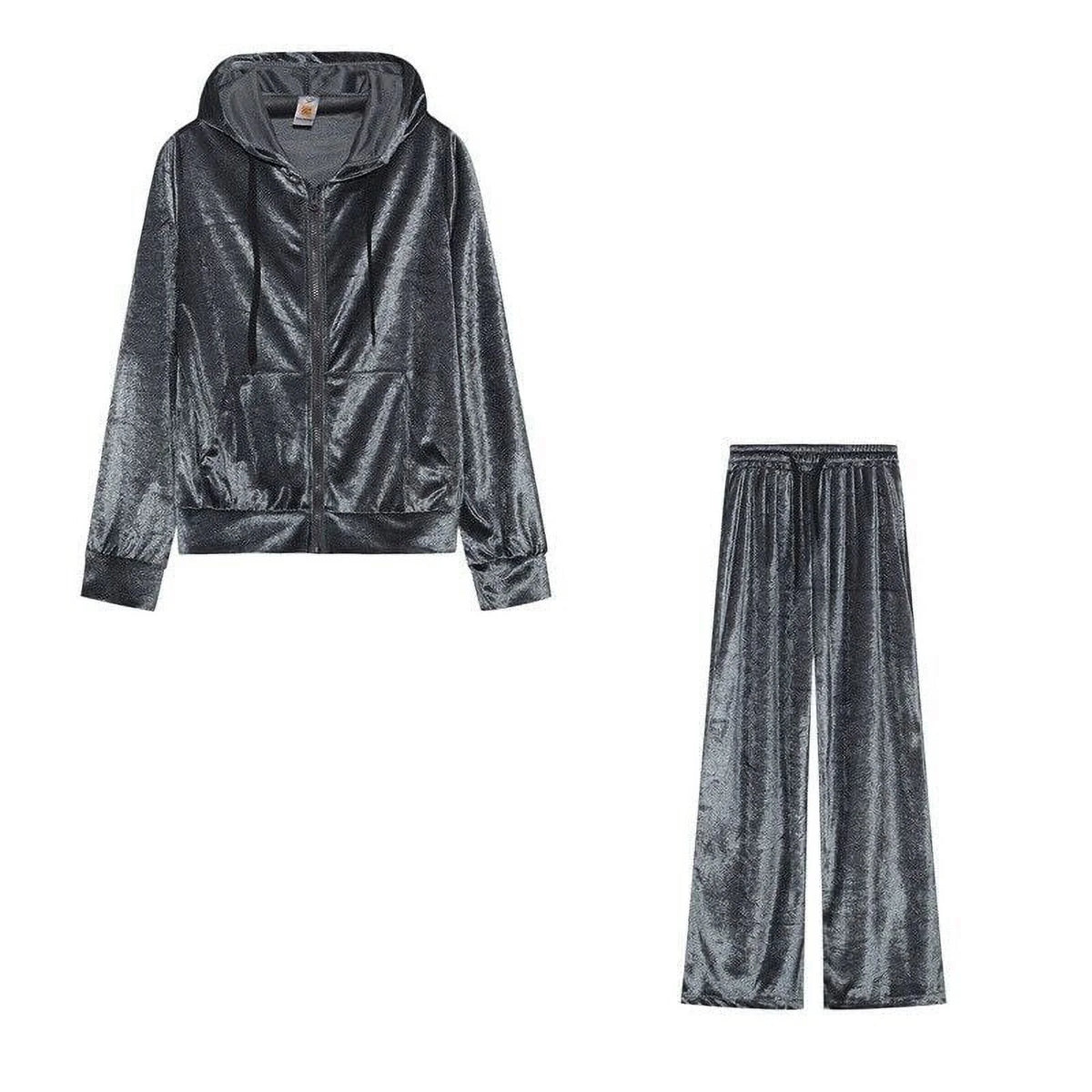 Velour Velvet Hoodie Jogging Set N772