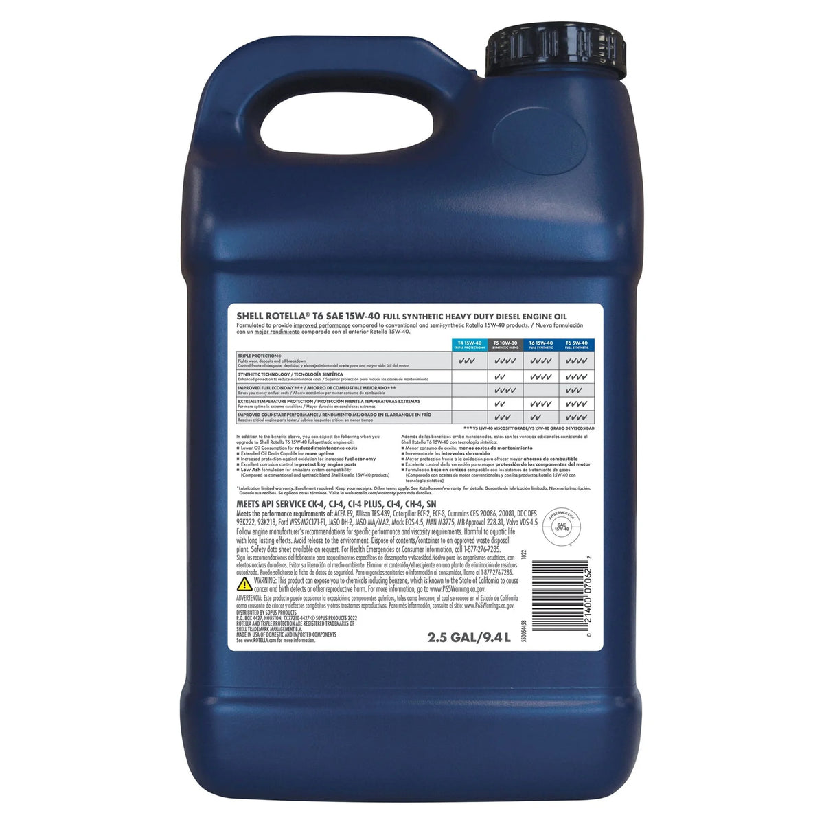 2.5 Gallon Full Synthetic Diesel Engine Motor Oil H22452