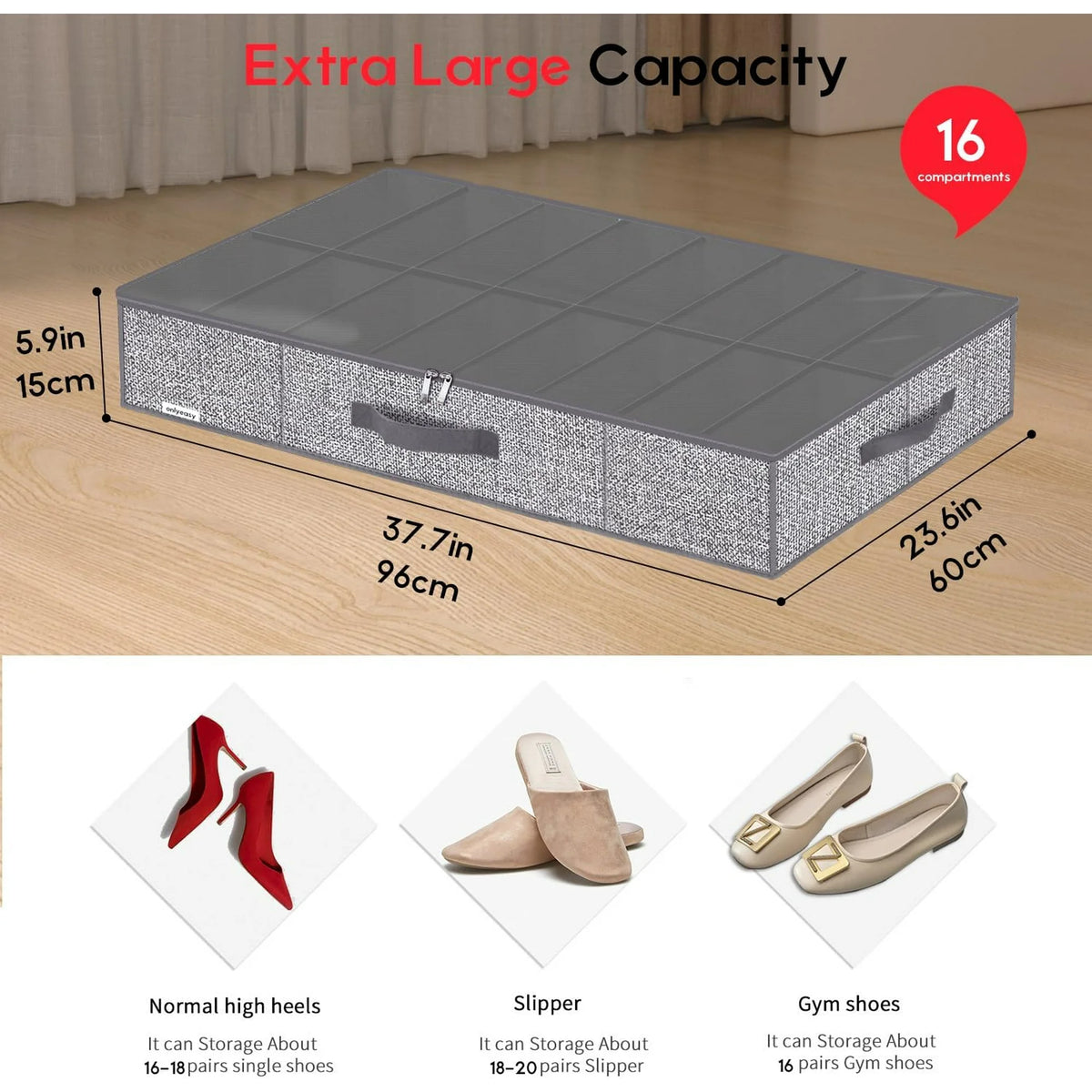 Under Bed Shoe Storage Organizer, Set of 2 Y1194