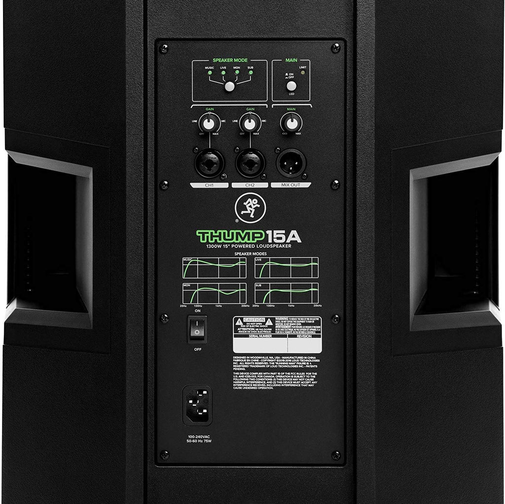 1300W 15 Powered Loudspeaker Pair with Speaker Stand and XLR Cable R406712