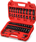 1/4 Inch Drive 53-Piece CR-MO Alloy Steel Impact Socket Set SAE and Metric P1467