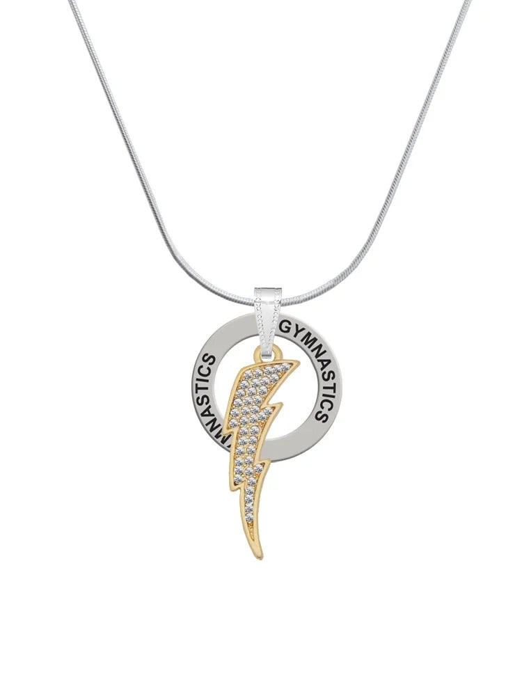 Goldtone Crystal Lightning Bolt Necklace, 18" I65158