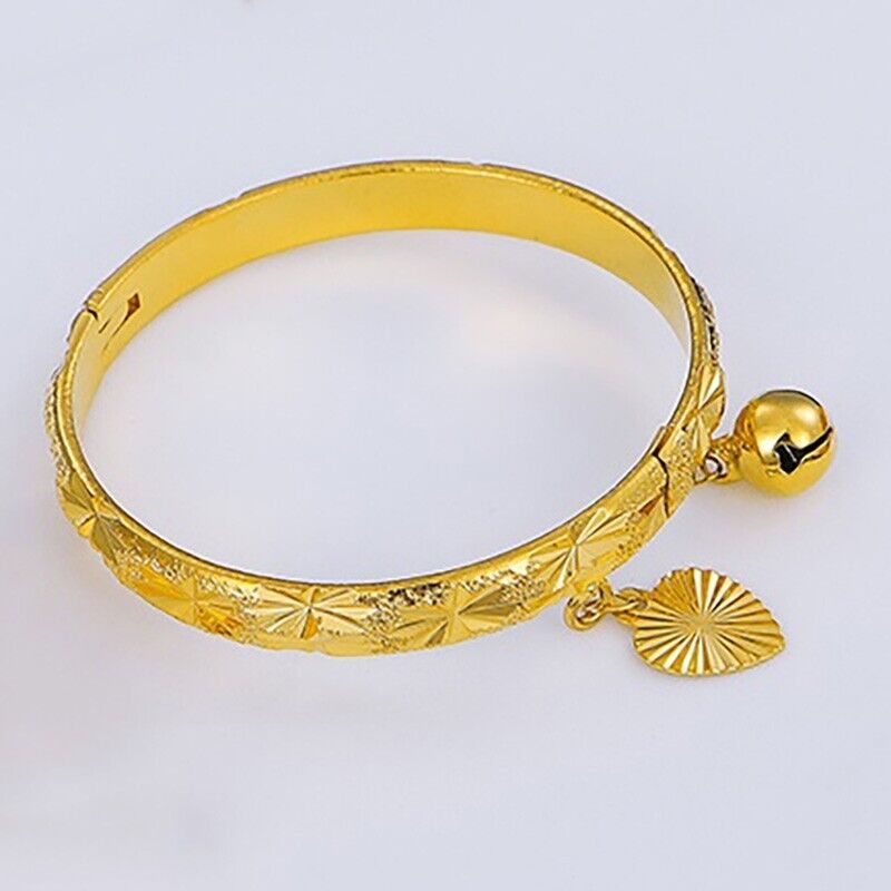 18k Gold Filled Sterling Silver Baby Bead Bell Bracelet C50857