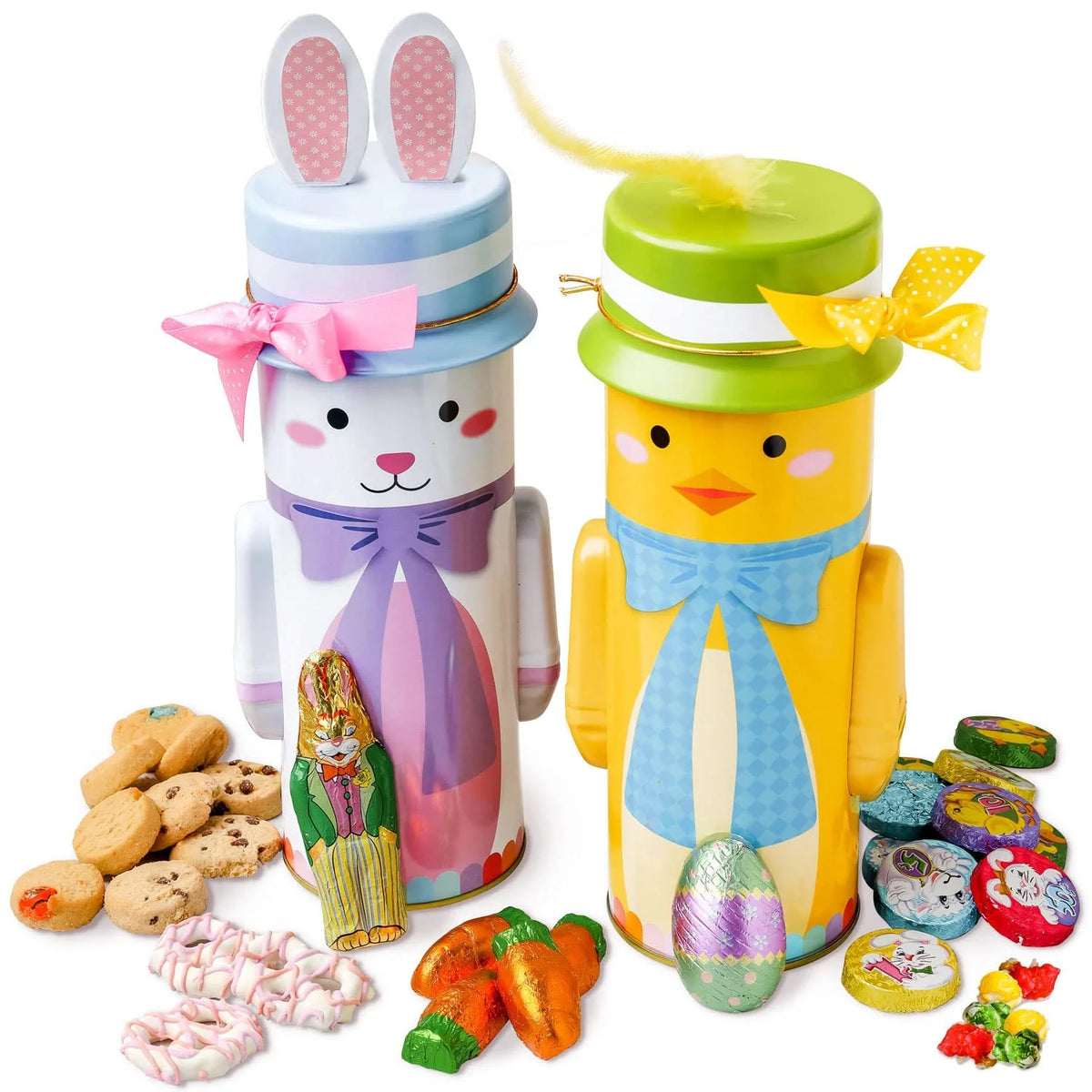 2 Count Easter Candy Bunny and Chick Tins W69702