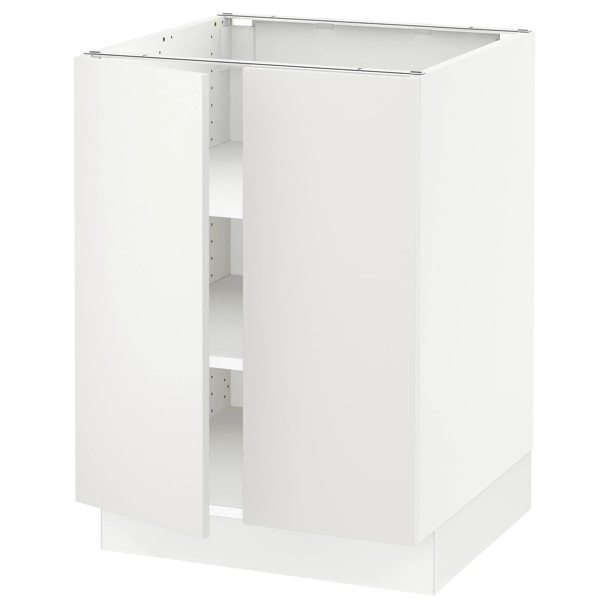 White Base Cabinet with Shelves, 2 Doors P736