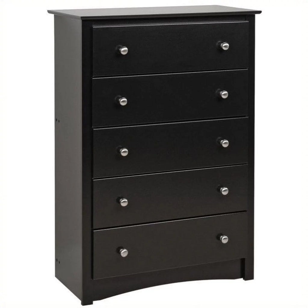 5 Drawer Wood Chest in Black P4215