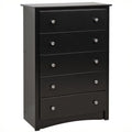 5 Drawer Wood Chest in Black P4215