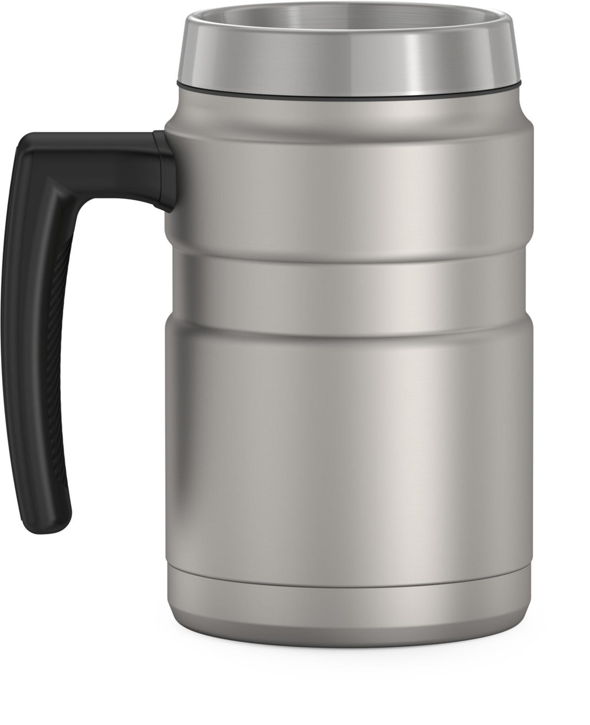 16 Oz Vacuum Insulated Desk Mug, Matte Stainless Steel L734504