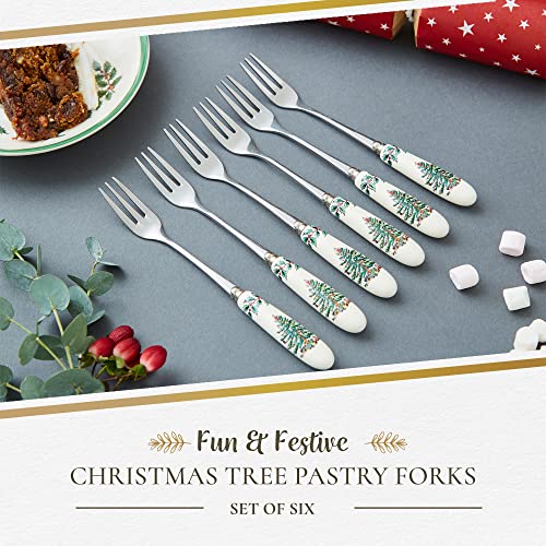 Set of 6 Stainless Steel Teaspoons with Porcelain Handles F21275