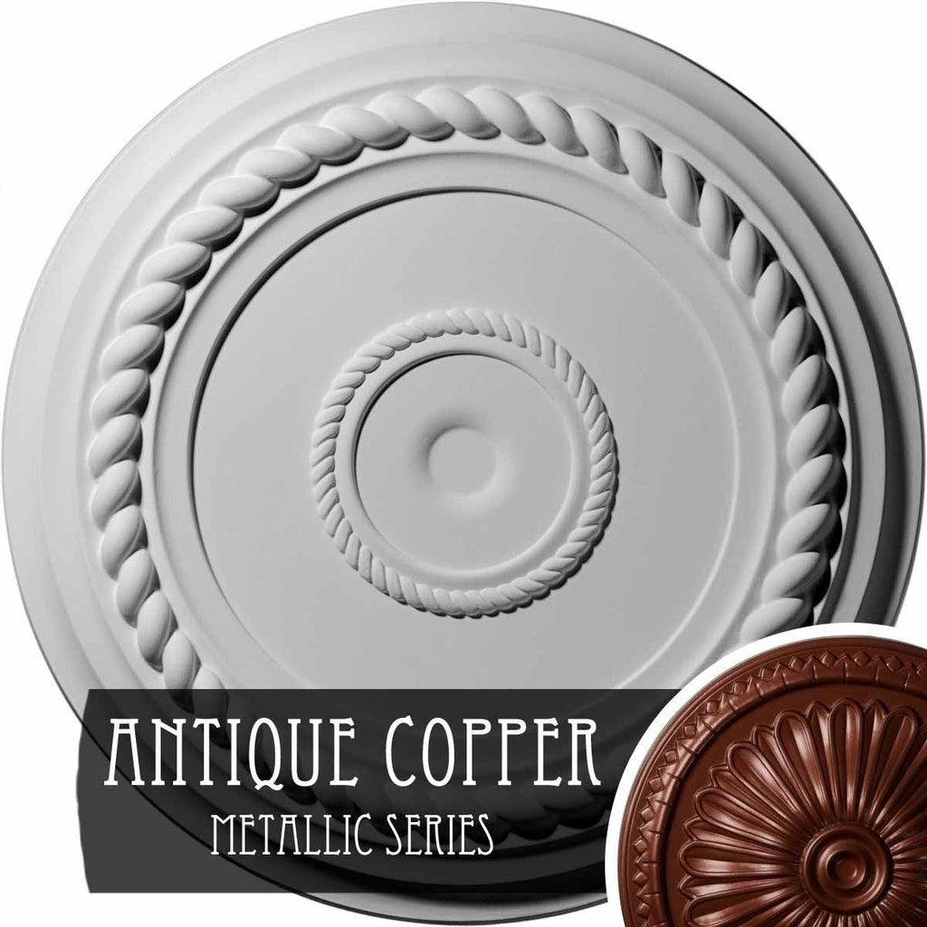 19 5/8x22OD x 1 1/2x22P Rope Ceiling Medallion, Hand-Painted Night Shade M15222