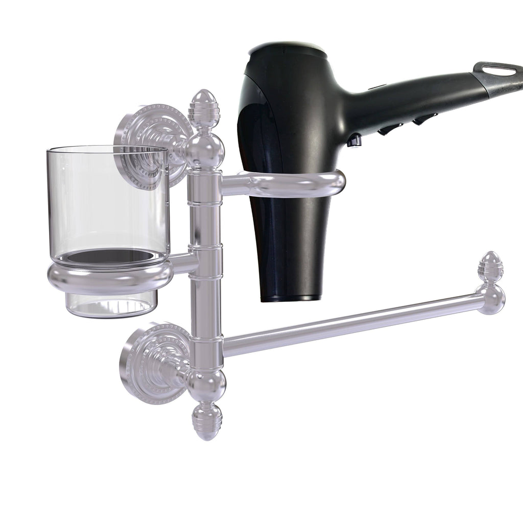 Satin Chrome Hair Dryer Holder and Organizer N93766
