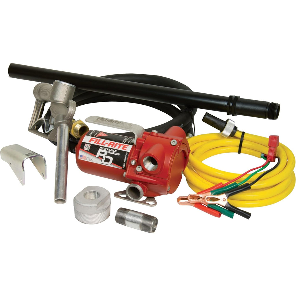 8 GPM 12V Portable Fuel Transfer Pump with Manual Nozzle A6756