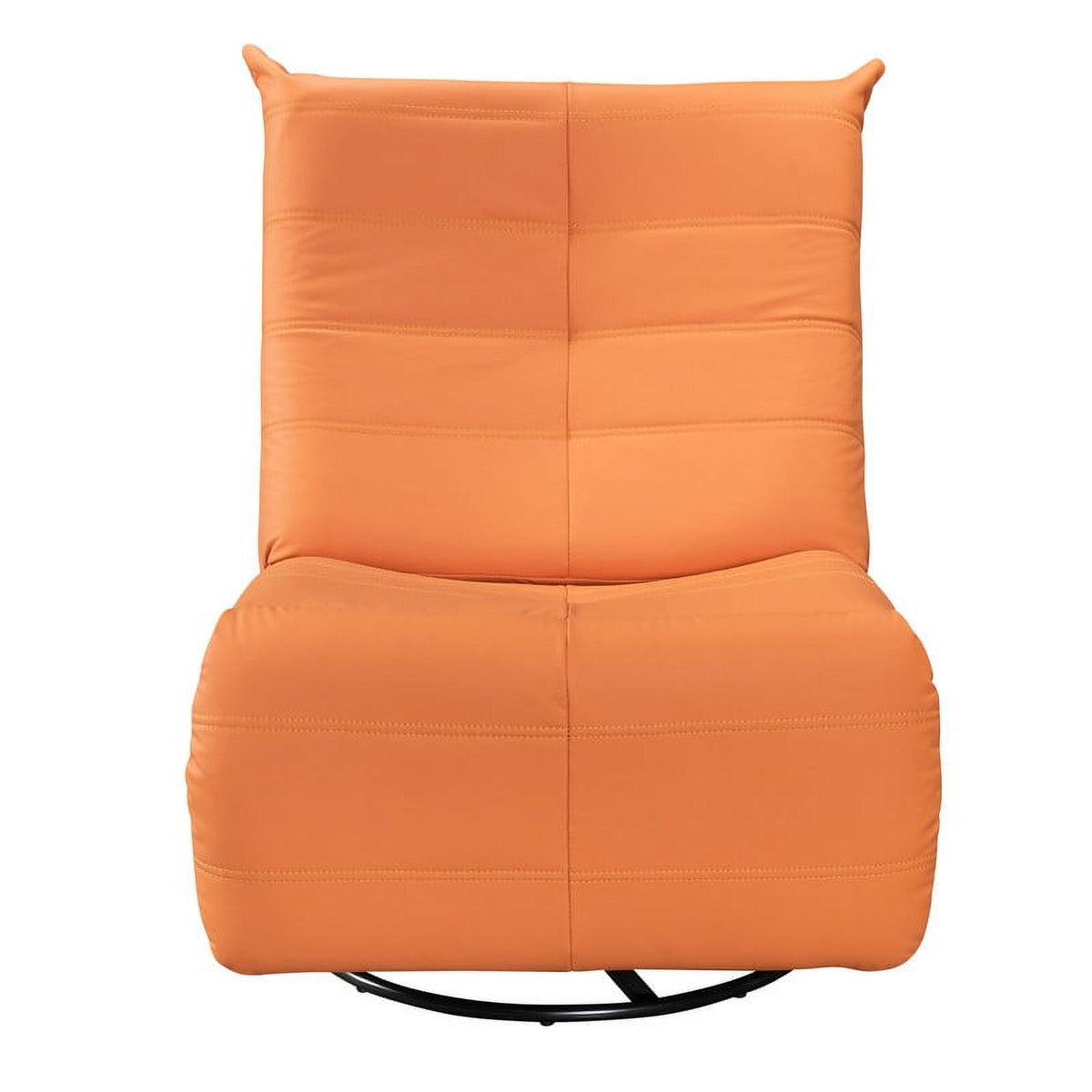 Modern Orange Faux Leather Swivel Glider Recliner S234