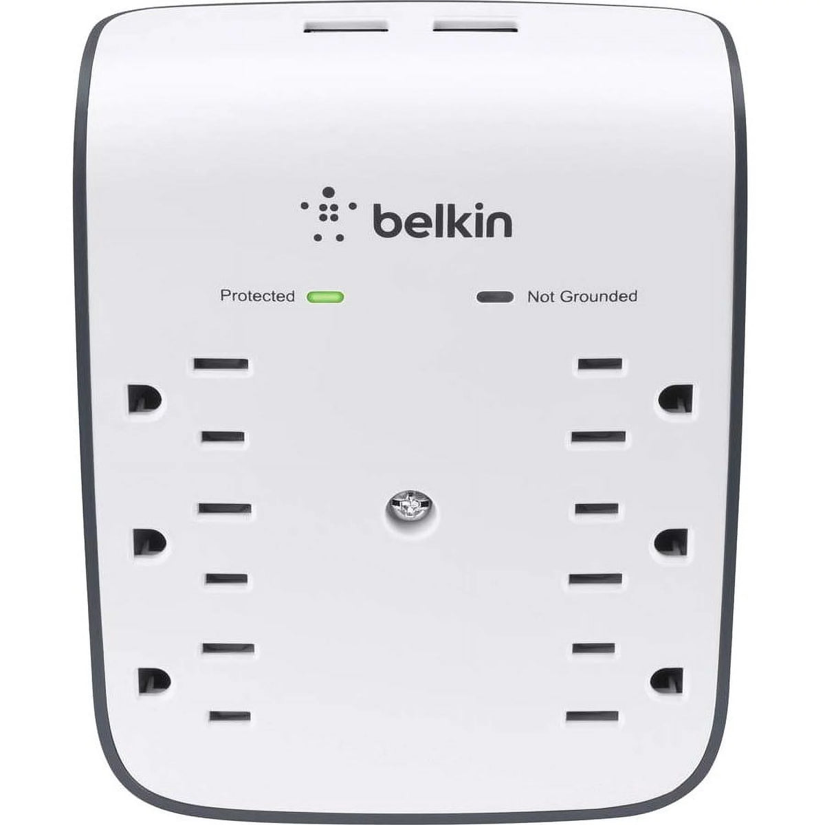 6 Outlets 2 USB Ports Wall Mount Surge Protector D413