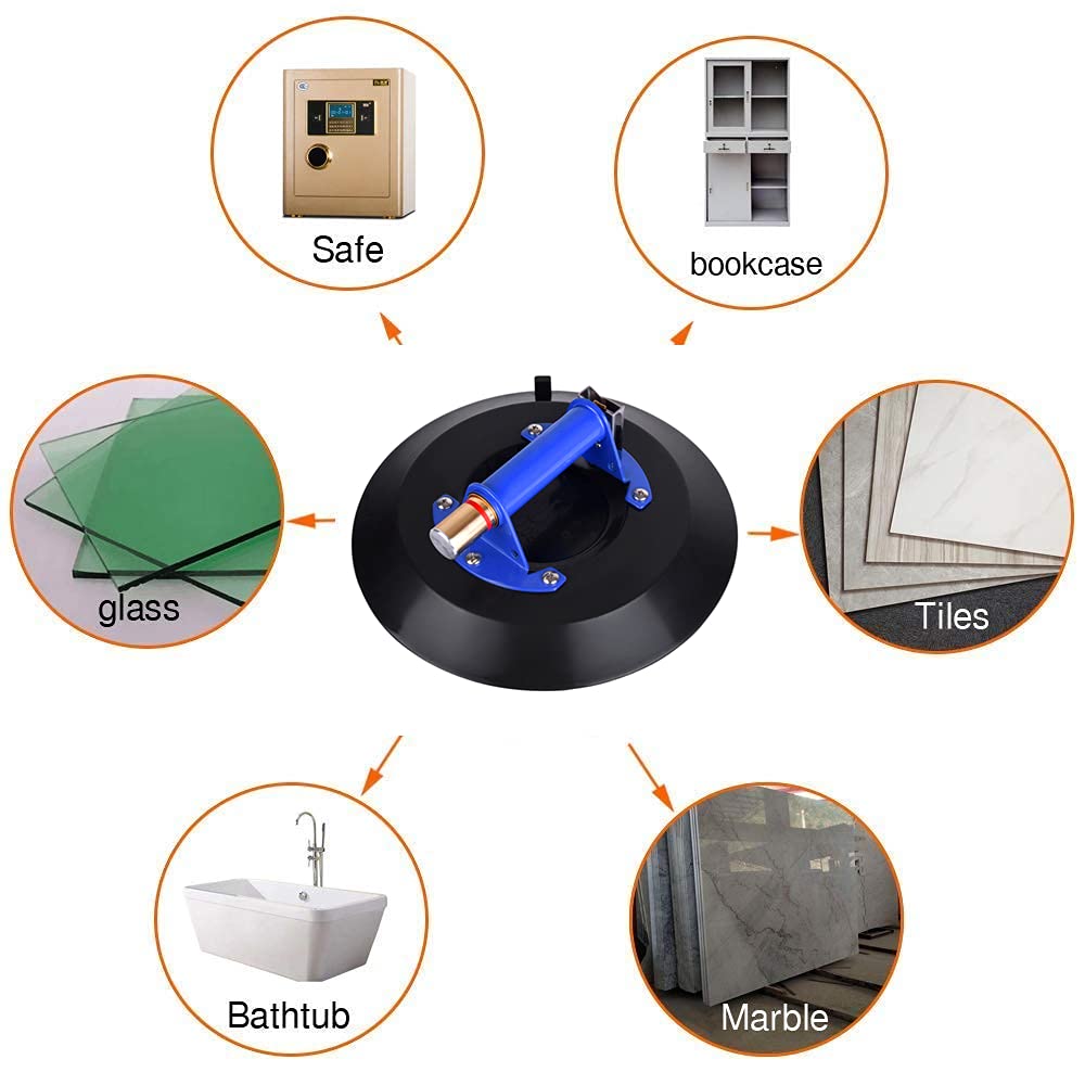 12 Super Strong Glass Suction Cup Vacuum Glass Lifter with Metal Handle and Brass Pump H802