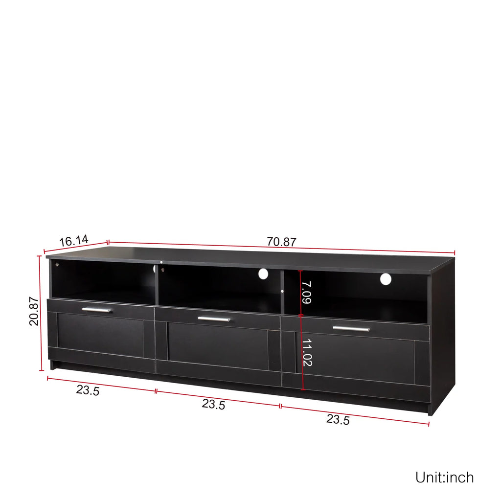 Black TV Stand with Storage W8132