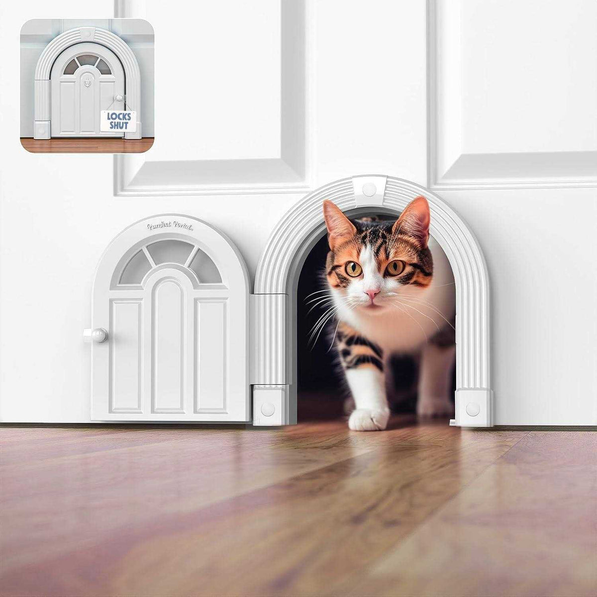 Interior Cat Door for Cats Up to 20 lbs E3612