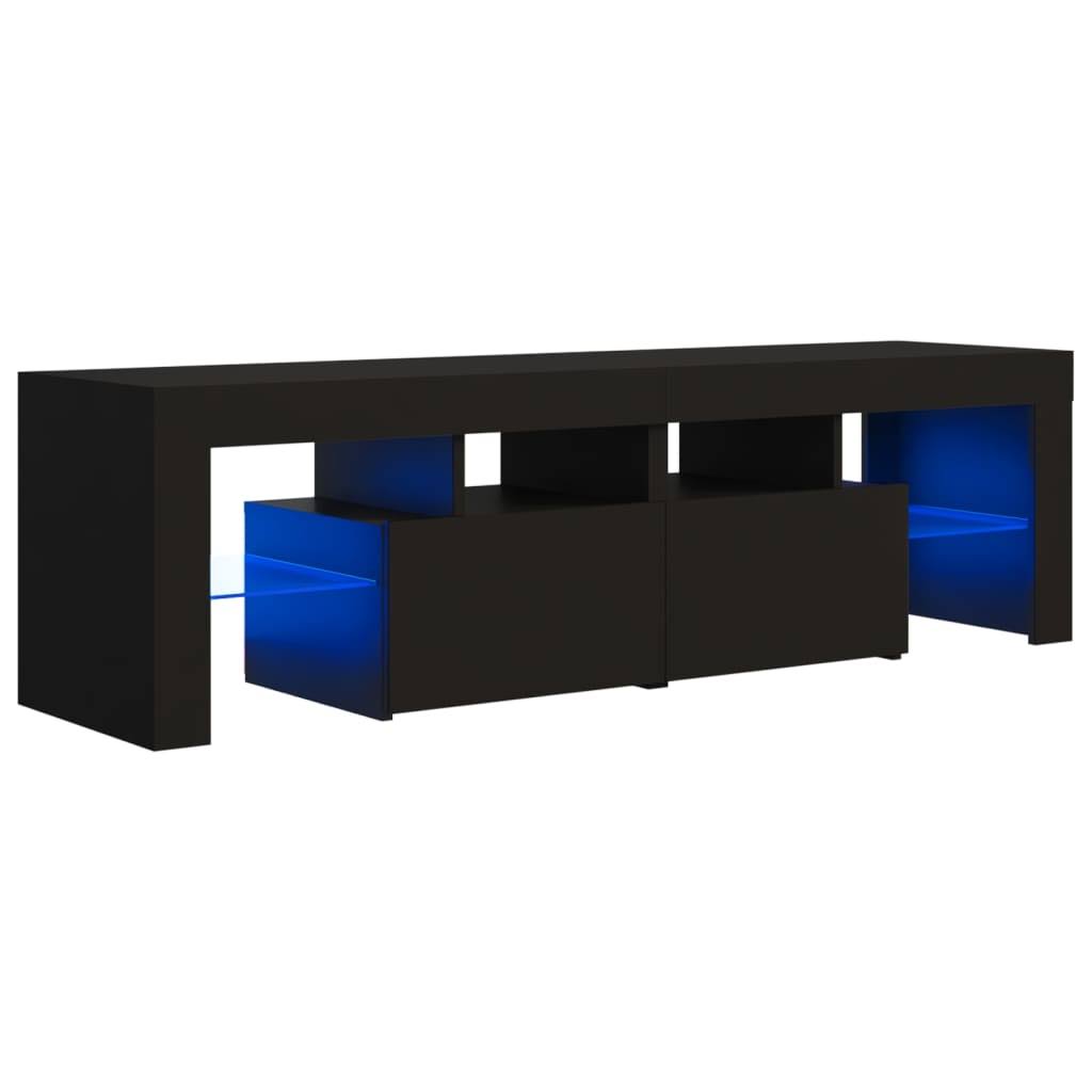 White Sonoma Oak TV Cabinet with LED Lights O974829