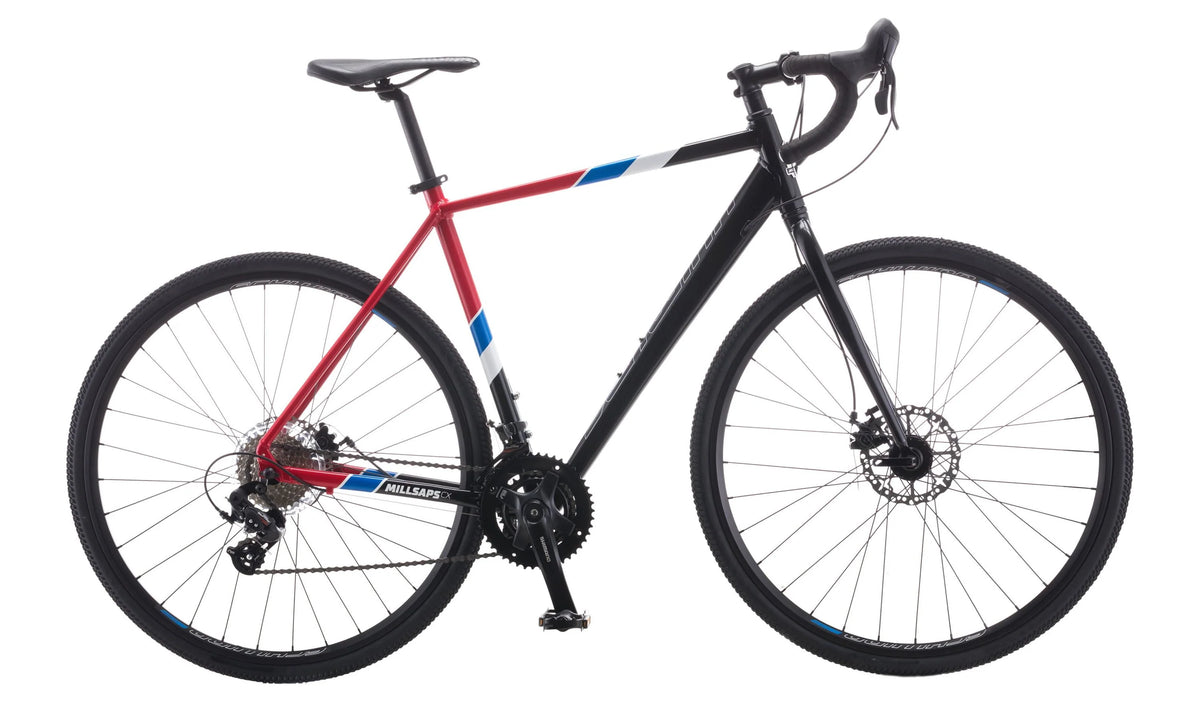 700c 14 Speed Black Red Cyclocross Road Bike P1759
