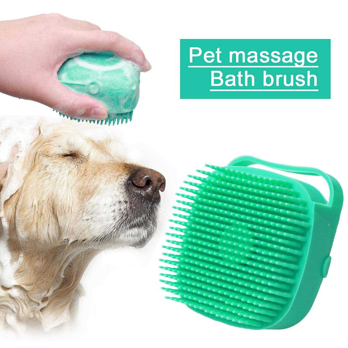 Dog Bath Brush with Shampoo Dispenser T698