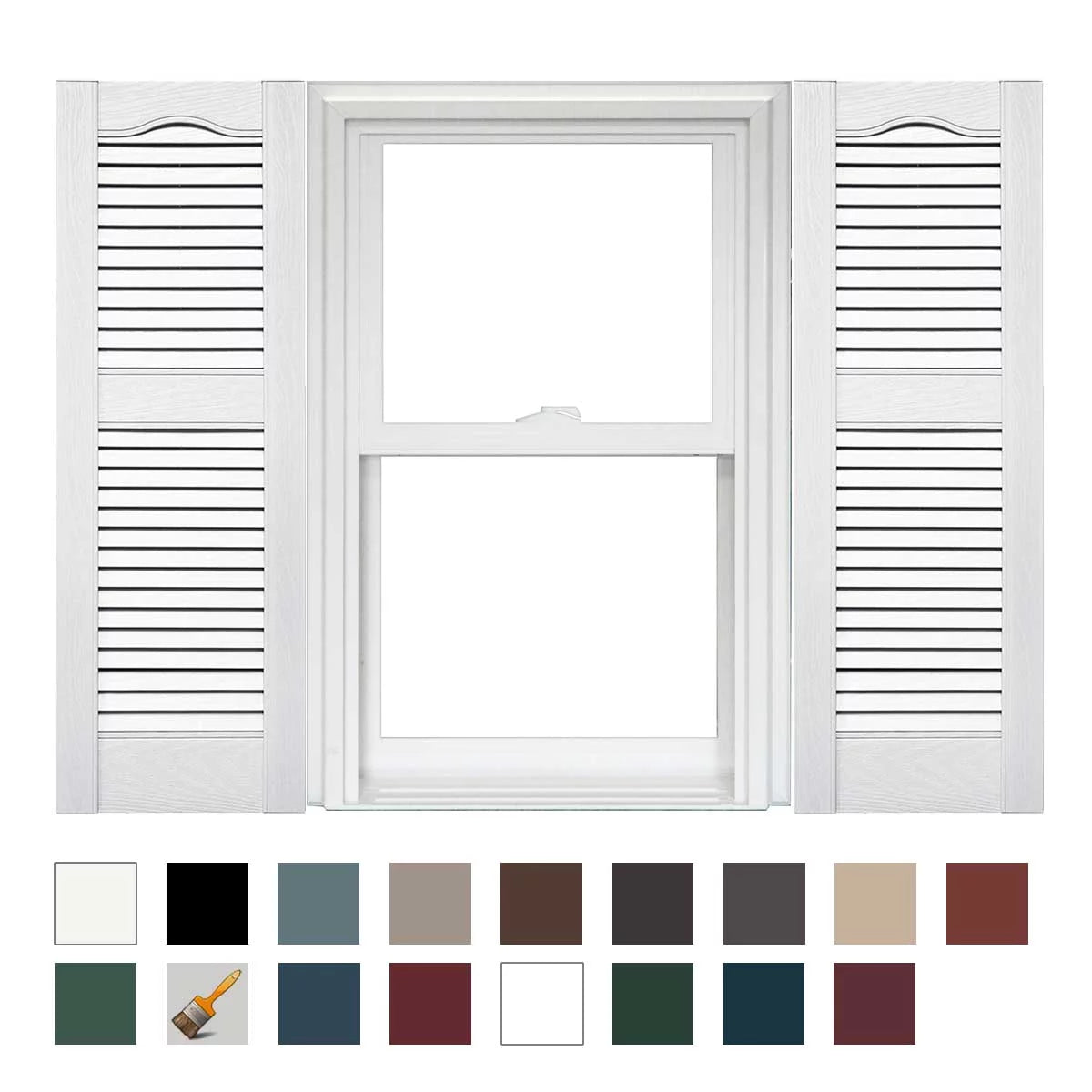 Vinyl Open Louver Shutters 1 Pair G5403
