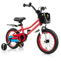 14'' Kid's Bike with Training Wheels & Basket White H19507