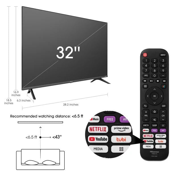 32" HD Smart TV V633