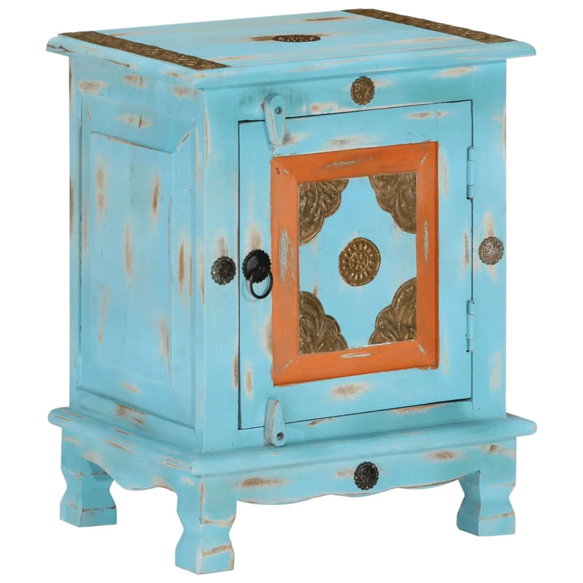 Blue Solid Mango Wood Nightstand M94077