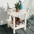 White Plastic Adirondack Side Table with 2 Layer Storage A117586