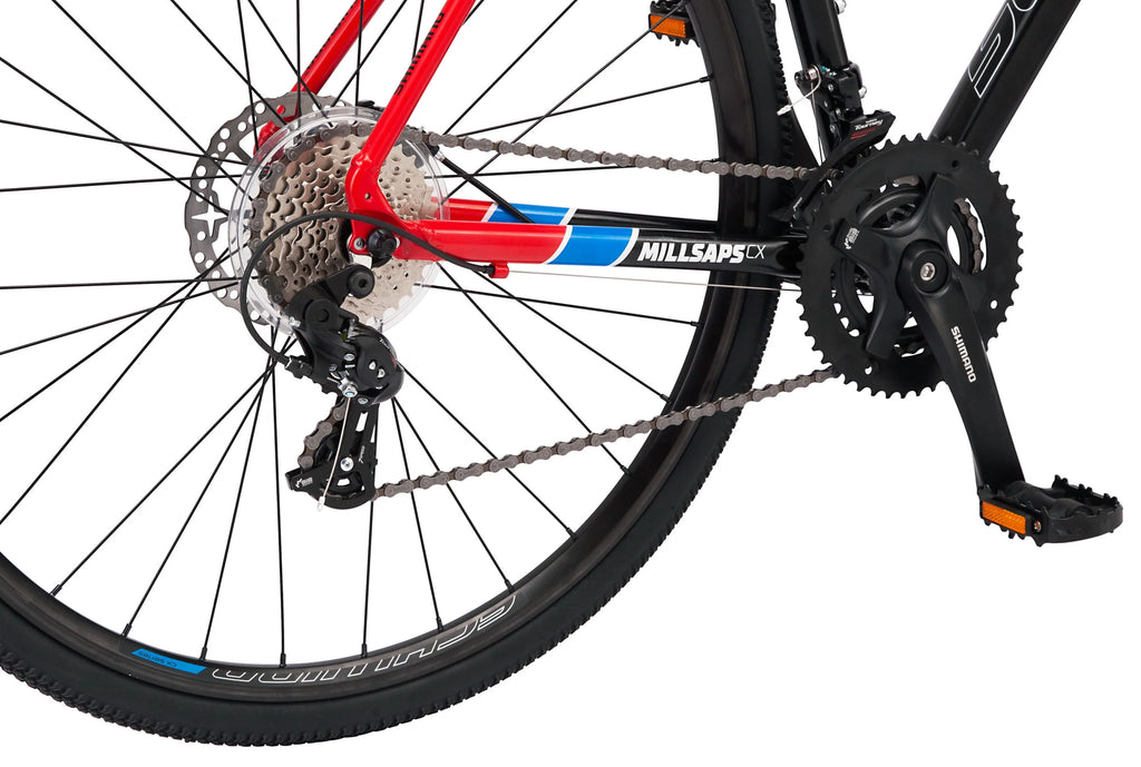 700c 14 Speed Black Red Cyclocross Road Bike P1759