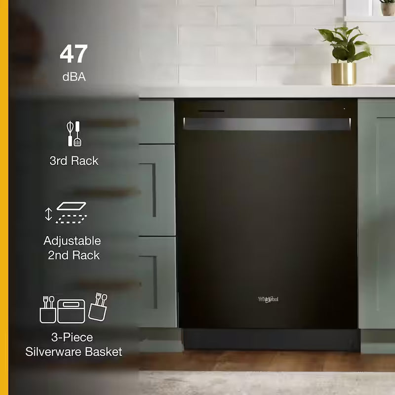 Black Stainless Built-In Tall Tub Dishwasher with Third Level Rack C574542