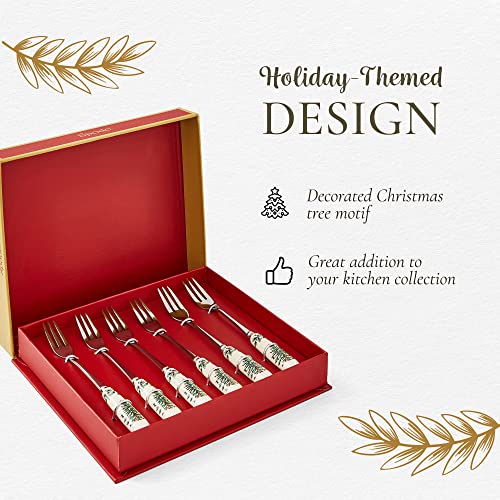 Set of 6 Stainless Steel Teaspoons with Porcelain Handles F21275
