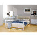 White Wooden and Metal Full Bed Frame K596534