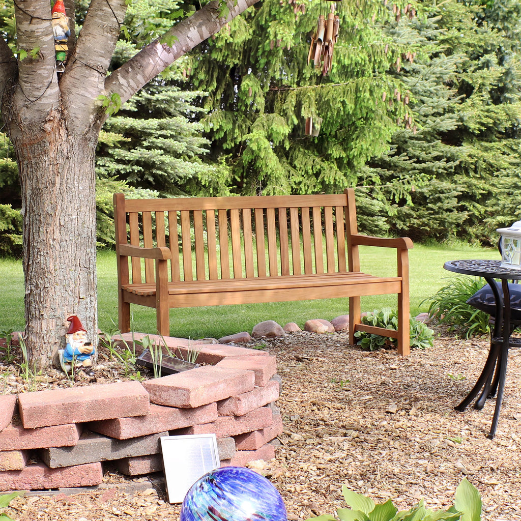 Teak Wood Patio Garden Bench J468625